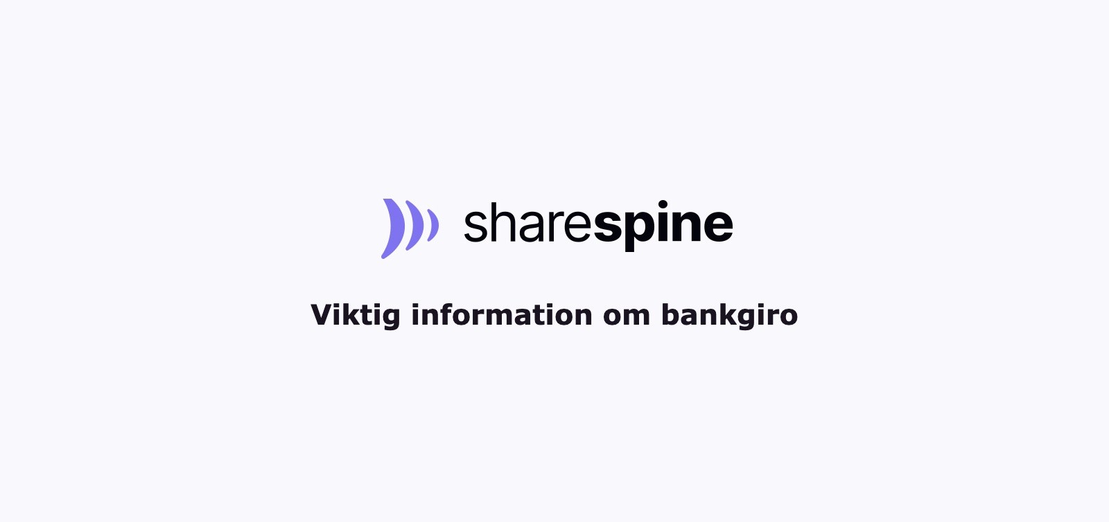 Sharespine Bankgiro